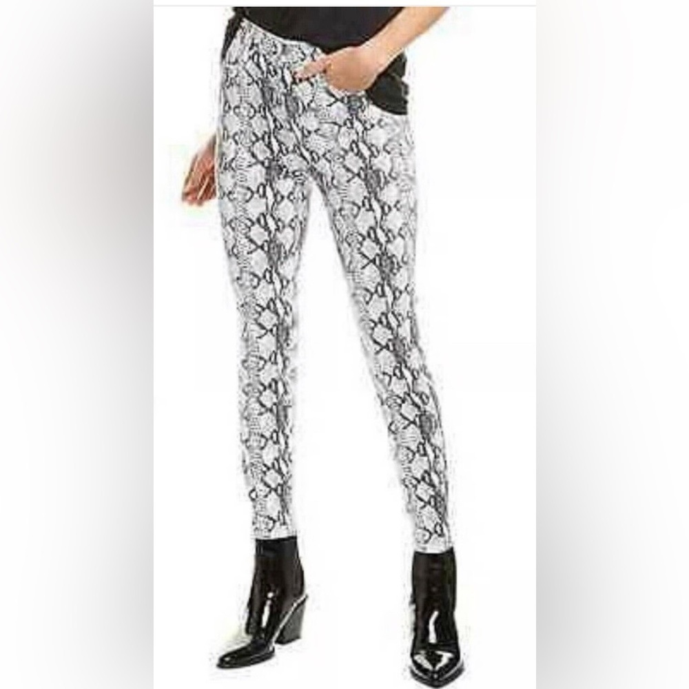 Frame Denim Ali High Rise Cigarette Skinny Python Snake Jeans, Size 28.